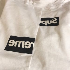 Supreme Cdg box logo white